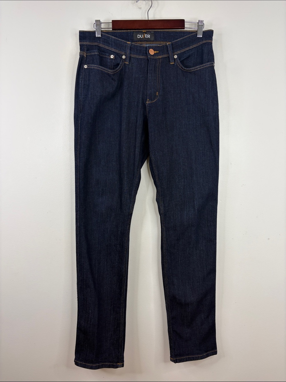DU/ER Jeans Mens 32 x 32 Dark Blue L2X Relaxed Fit Taper Performance Denim